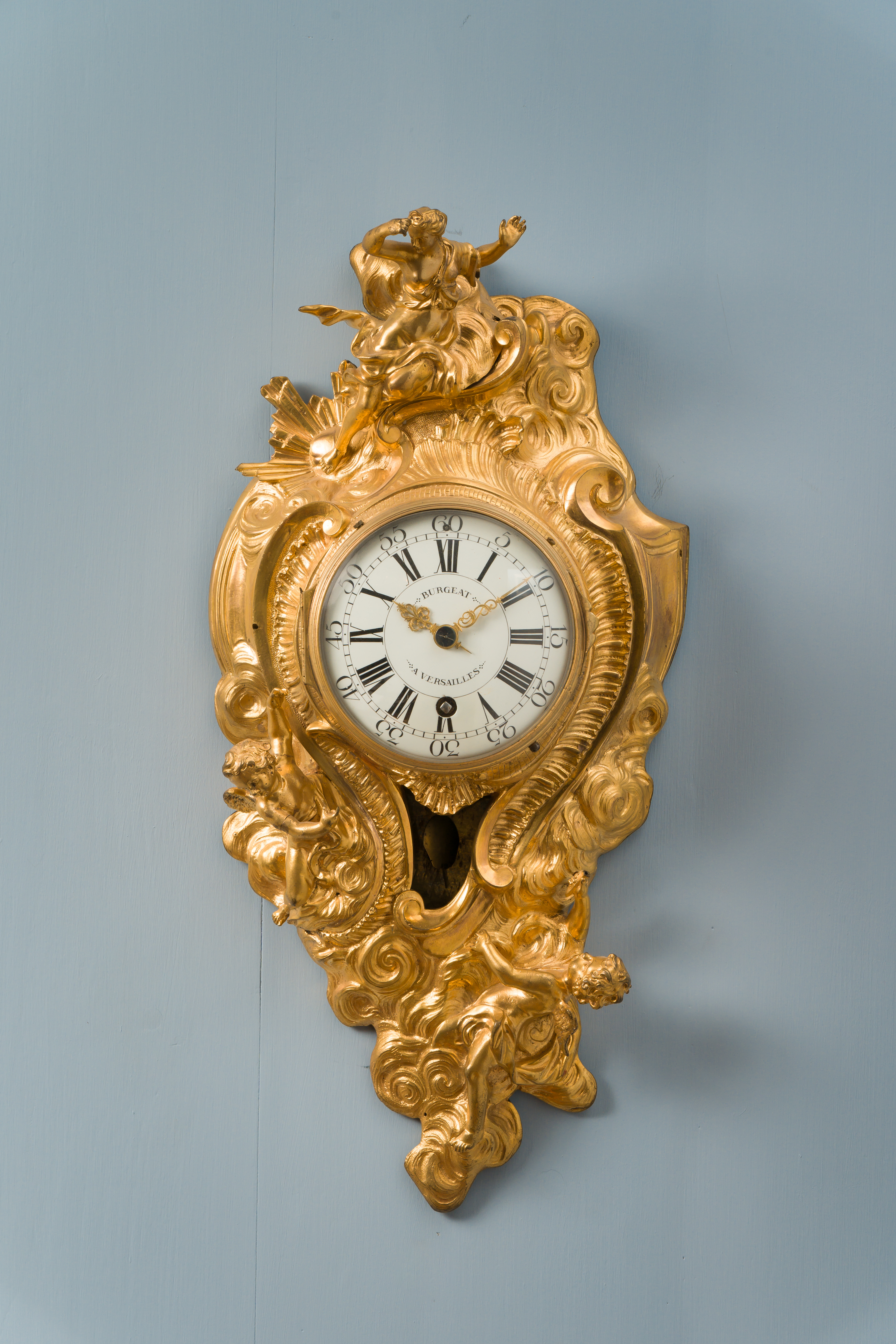 Cartel d’applique en bronze doré d'époque Louis XV