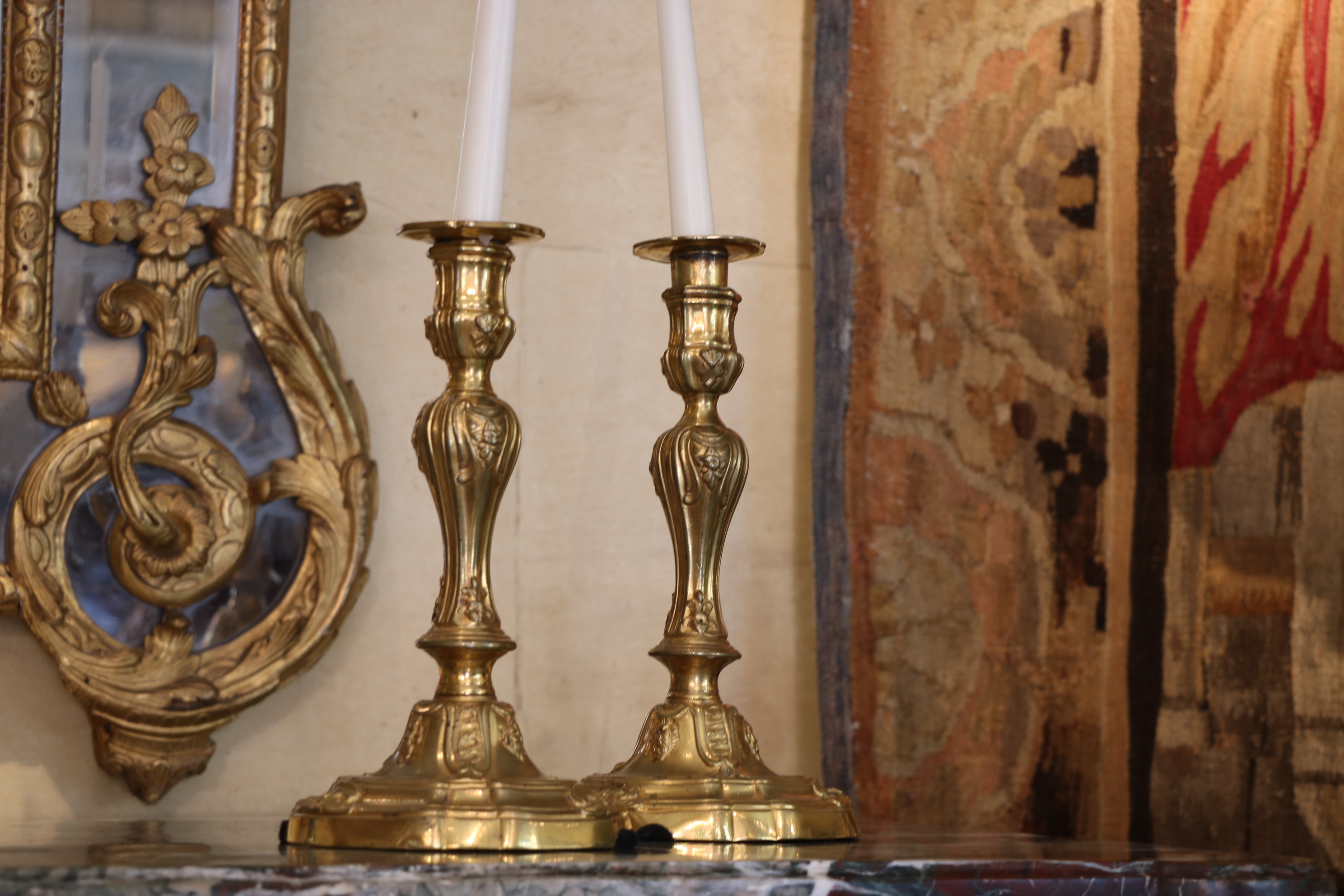 Paire de flambeaux époque Louis XV