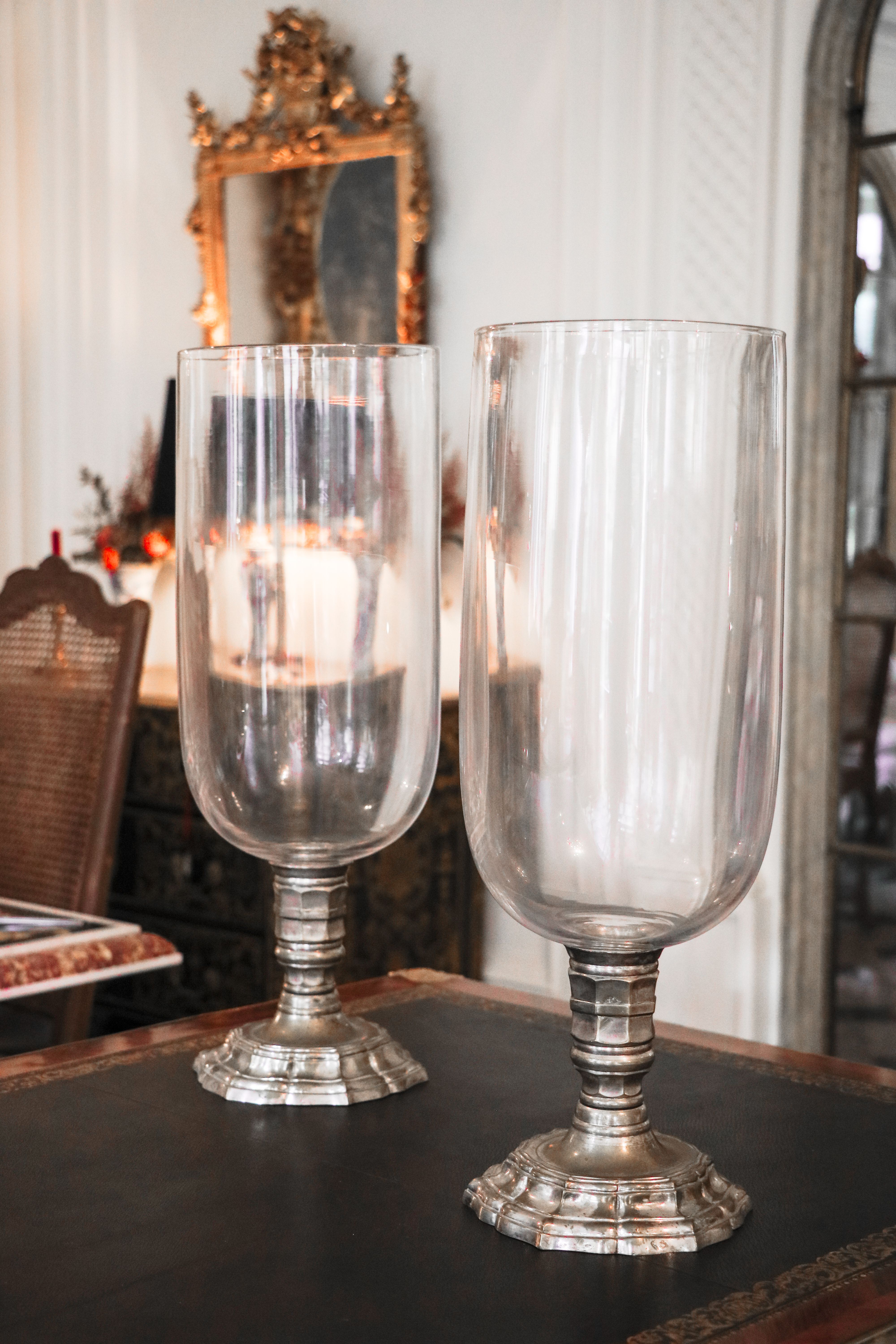 Paire de photophores en bronze doré