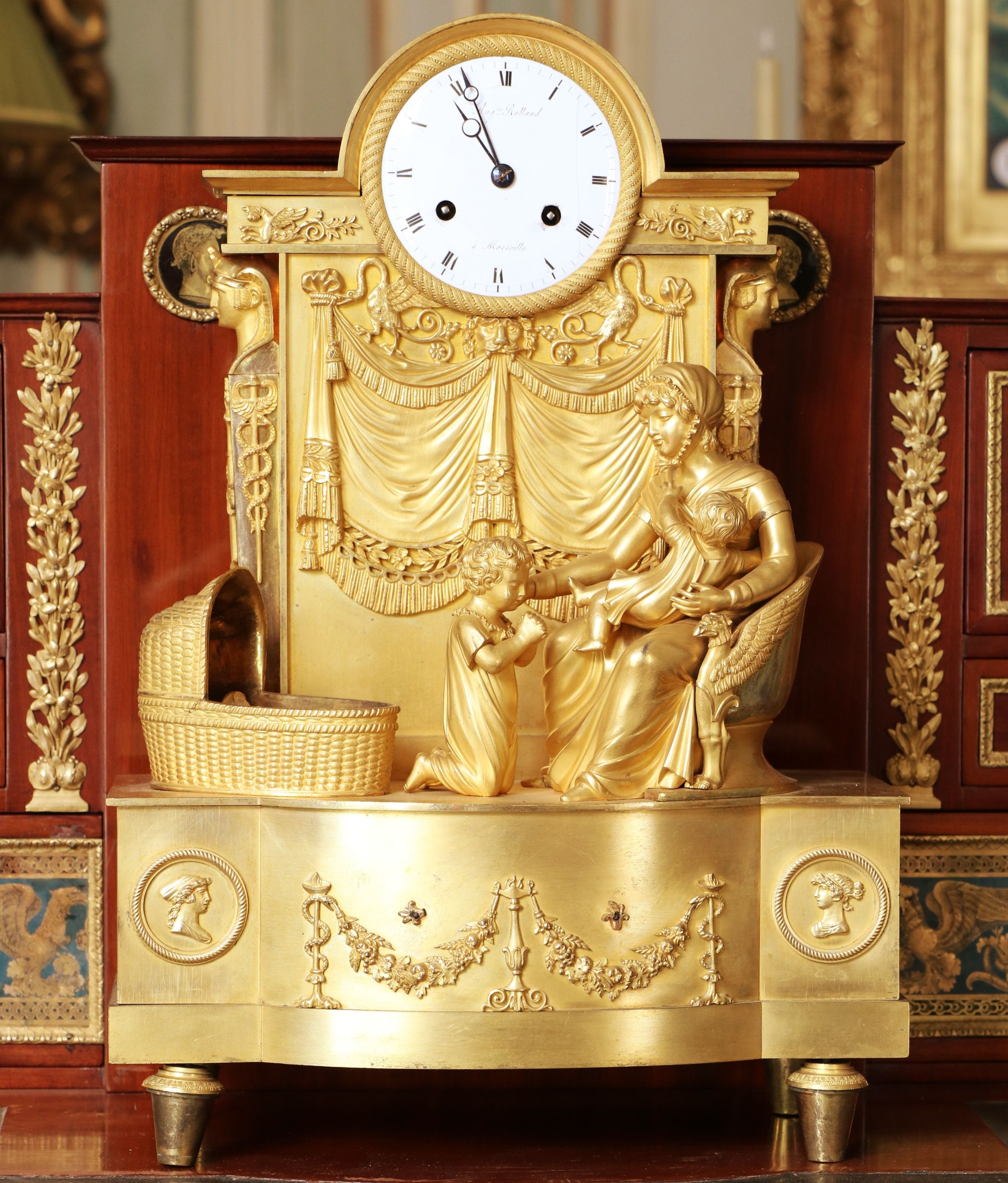 Pendule à la Naissance du duc de Bordeaux, en bronze doré