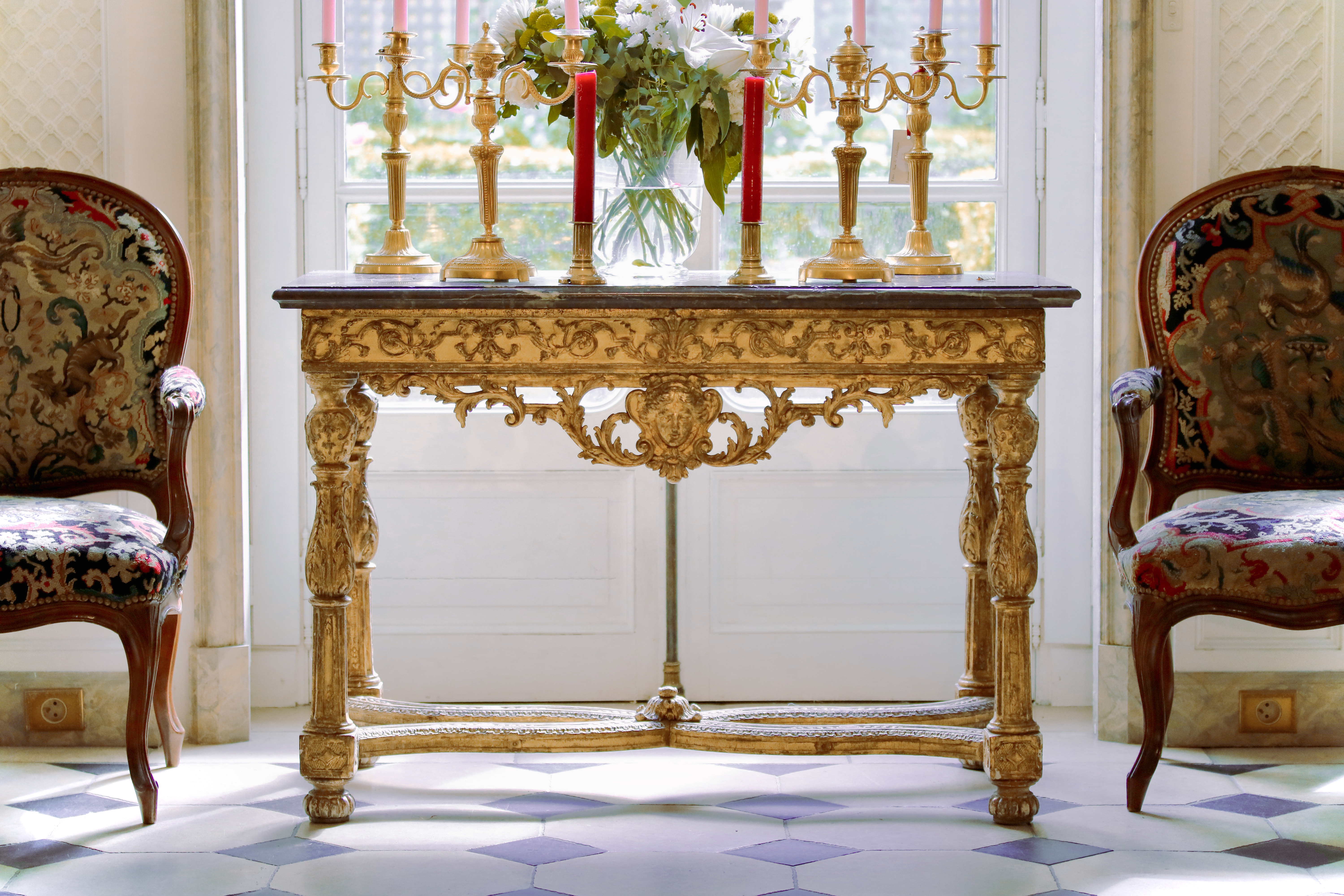 Console en bois doré Louis XIV