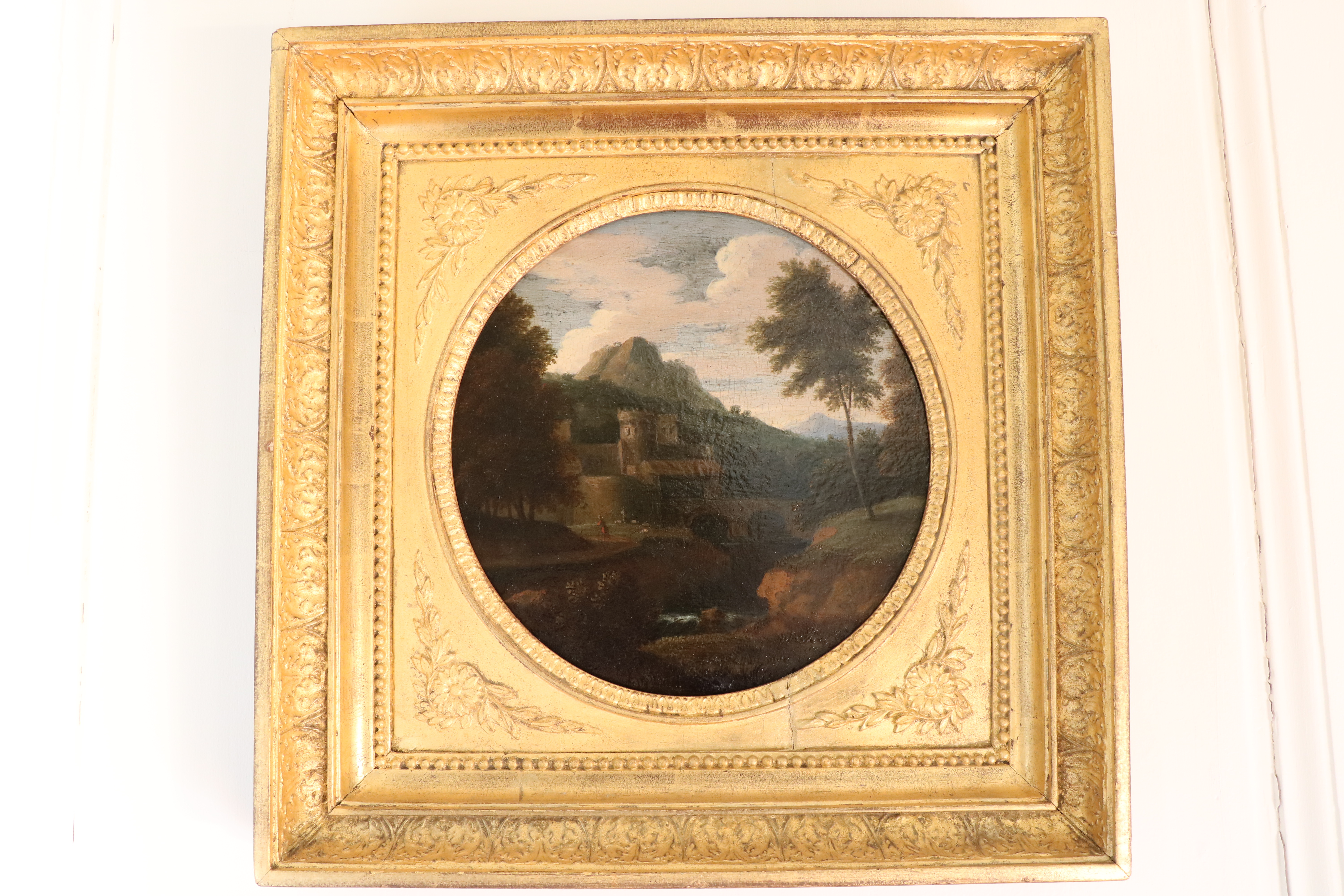 « Paysage animé sur fond de Château ». Ecole Française du XVIIème siècle