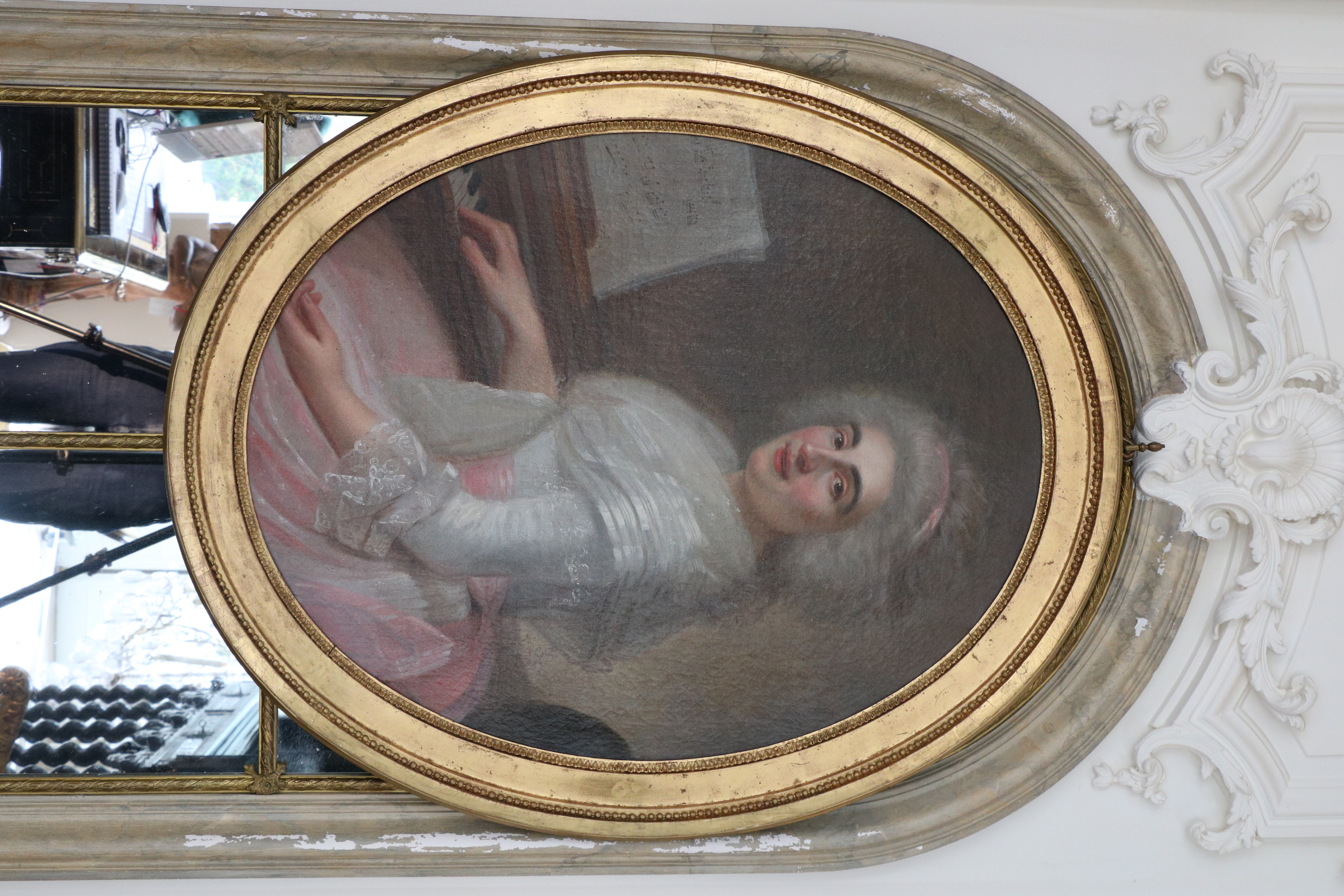 Attribué à Jean-François Marie Bellier (1745-1836) "Portrait d'une pianiste"